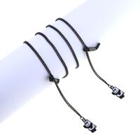 Black-colored metal non-slip chain, with pendant bear, for glasses and masks GL841
