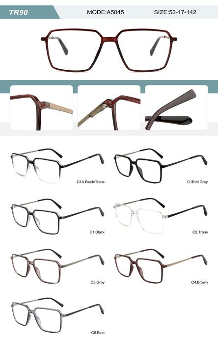 Plastic TR90 frame for men with spring hinges A5045-DA