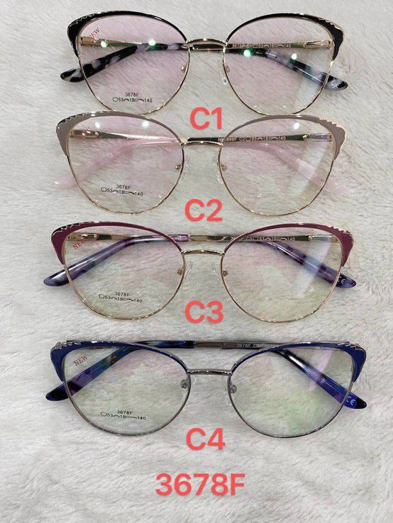 Metal frame for glasses with spring hinges 3678F