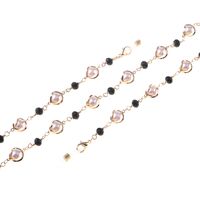 Металлическая нескользящая цепочка, с хрусталем и жемчугом, для очков и масок GL851