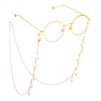 Gold-colored metal non-slip chain, with pearl, for glasses and masks GL663
