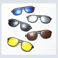 Оправа пластиковая TR90 с флексом + комплект из 5 поляризационных солнцезащитных насадок (клипон) на магните El Dorado EL1205