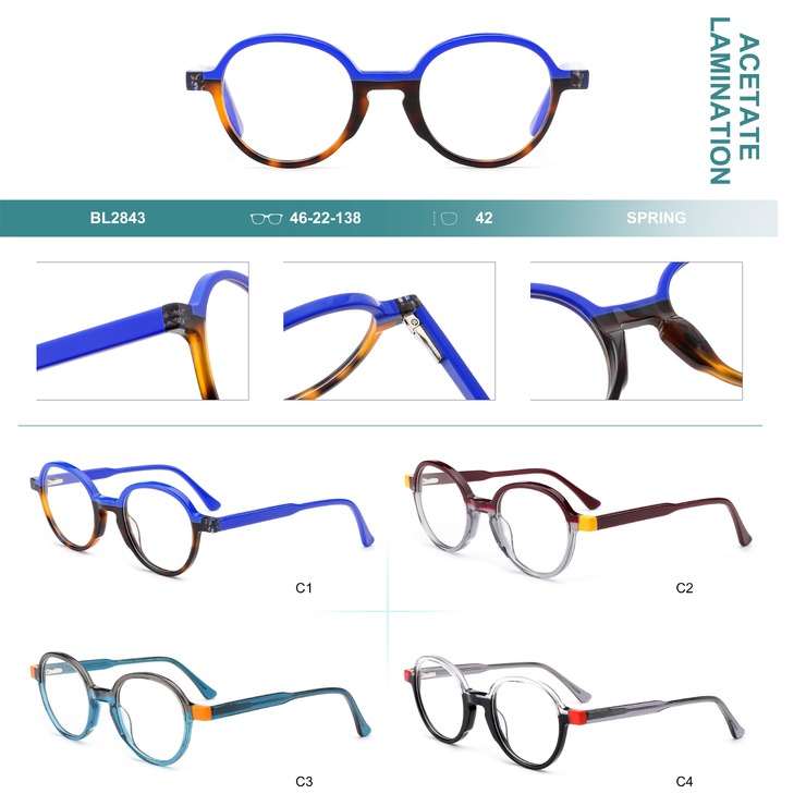 Plastic frames for glasses, acetate lamination with spring hinges Big City BL-2843