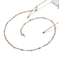 Металлическая цепочка для очков с сердечками из страз GL1228