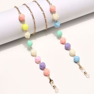 Gold-colored metal non-slip chain, with color flower, for glasses and masks GL1450