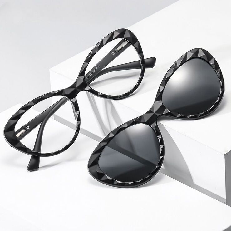 Оправа пластиковая с флексом + поляризационная солнцезащитная насадка (клипон) на магните El Dorado EL2350D