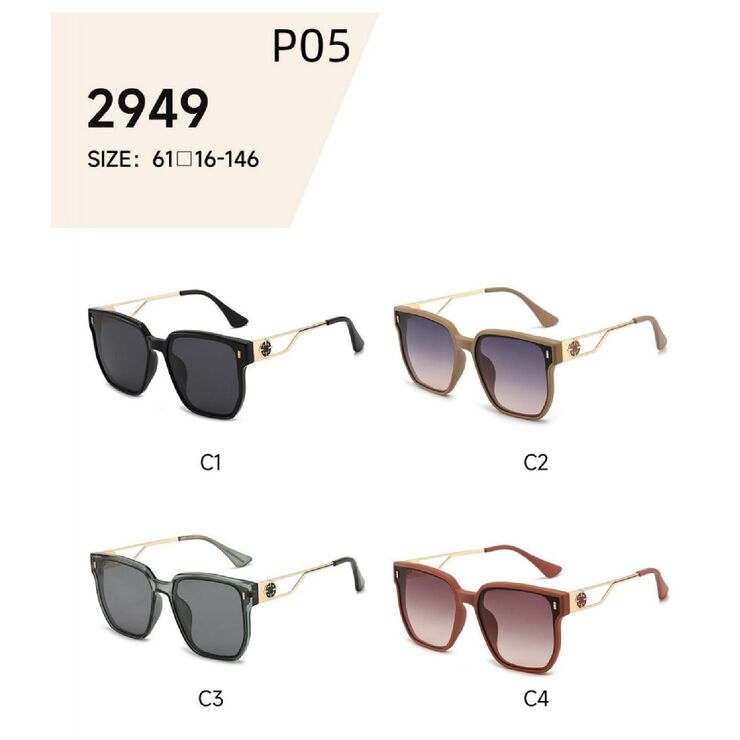 Polarized metal + TR90 sunglasses P05KY 2949