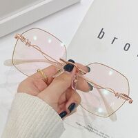 Очки металлические безрамочные с защитой от синего света 2875-GT