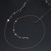 Металлическая нескользящая цепочка золотого цвета, с розой и кристаллами, для очков и масок GL715