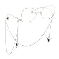 Silver-colored metal non-slip chain, with pendant angel-dancer, for glasses and masks GL613