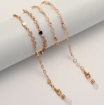 Металлическая нескользящая цепочка золотого цвета, с сердцем полой звездой, для очков и масок GL1863