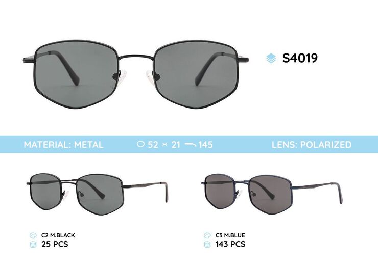 Metal frame polarized sunglasses S4019