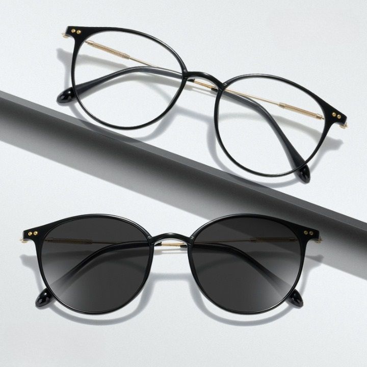 Photochromic plastic TR90 glasses with protection Blue Cut KY0045-3变色眼镜