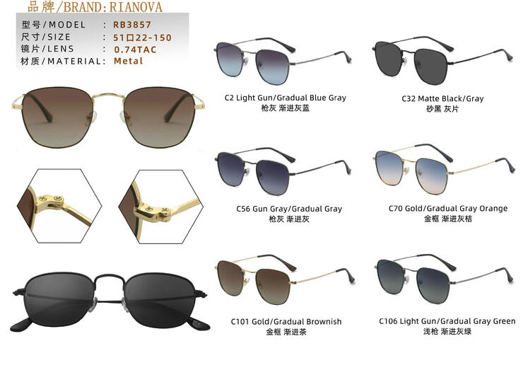 Солнцезащитные поляризационные металлические очки Rianova RB3857