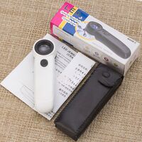 Magnifier with universal backlight, magnifying glass with handle 6B-C-XX, diameter 21 mm, magnification: 45Х