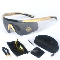 Очки полуободковые защитные противоударные тактические UV400, набор из 3-х линз, 新式战术2.4护目镜-DX