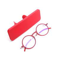 Plastic reading pince-nez glasses with case mobile phone mount 6013-支架, diopters from +1.00 to +3.50, RMC=62-64
