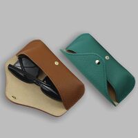 Genuine leather glasses case with microfiber lining ZY013