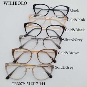 Metal + TR90 plastic ultrathin women's frames with spring hinges Wilibolo TR3079