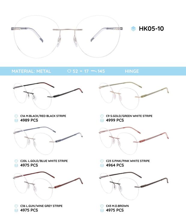 Metal rimless frame with TR-90 temples HK05-10