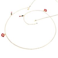Gold-colored metal non-slip chain, with lipstick, for glasses and masks GL004