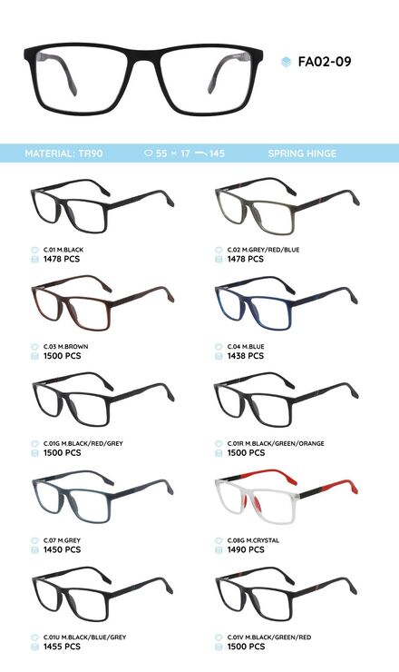 TR90 plastic eyeglasses frame FA02-09