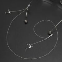 Silver-colored metal non-slip chain, with pendant angel-dancer, for glasses and masks GL613