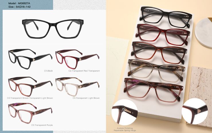 Plastic acetate frame for women, with spring hinges Big City MG6827A