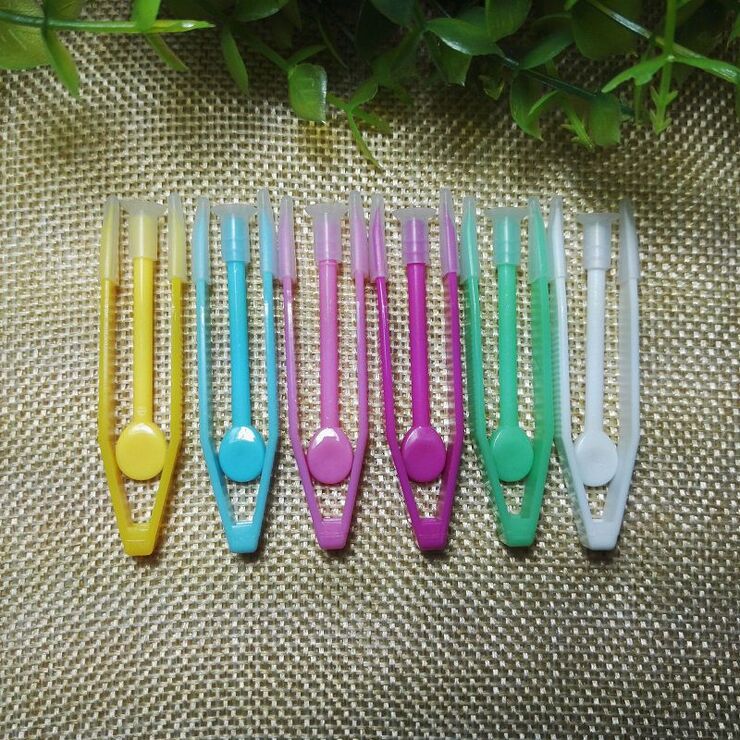 Пинцеты с присоской, длина 6,0 см, для работы с контактными линзами, разные цвета NZB-1, заказ от 100 штук