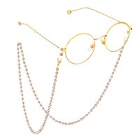 Металлическая нескользящая цепочка, с серыми кристаллами, для очков и масок GL722