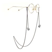 Металлическая нескользящая цепочка черного цвета, с подвеской в виде кролика, для очков и масок GL980