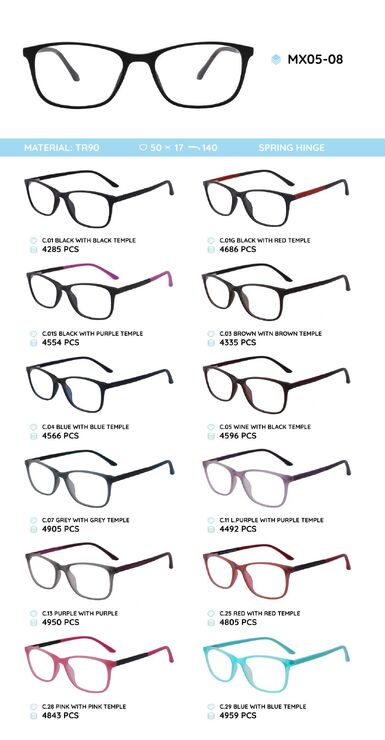 TR-90 plastic frames for glasses MX05-08