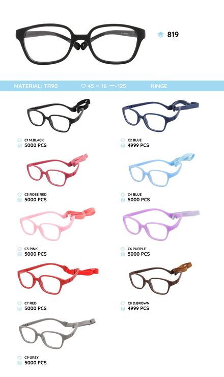 TR90 plastic eyeglasses frame for kids 819TR