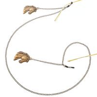 Металлическая нескользящая цепочка бронзового цвета, с подвеской в виде лошади, для очков и масок GL205