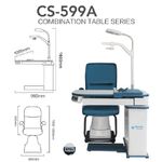 Рабочее место офтальмолога, комбинированный стол + кресло CS-599A, столешница 980*490 мм 