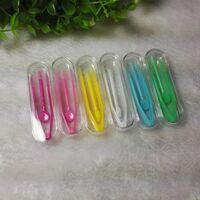 Tweezers with suction cup, individual packaging, length 7.0 cm, for working with contact lenses, assorted colors NZH-1, order from 100