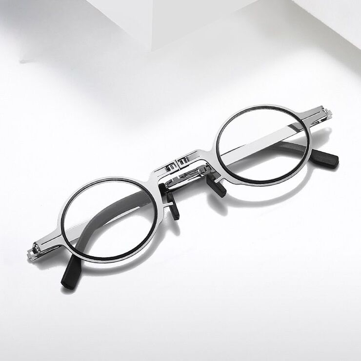 Очки металлические для чтения, складные, с футляром, c защитой Blue ray cut, диоптрии от +1.00 до +4.00, 9736-GT