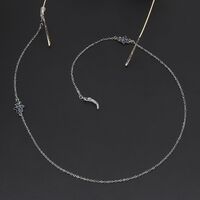 Металлическая нескользящая цепочка серебряного цвета, с подвеской в виде ладони и глаза, для очков и масок GL238