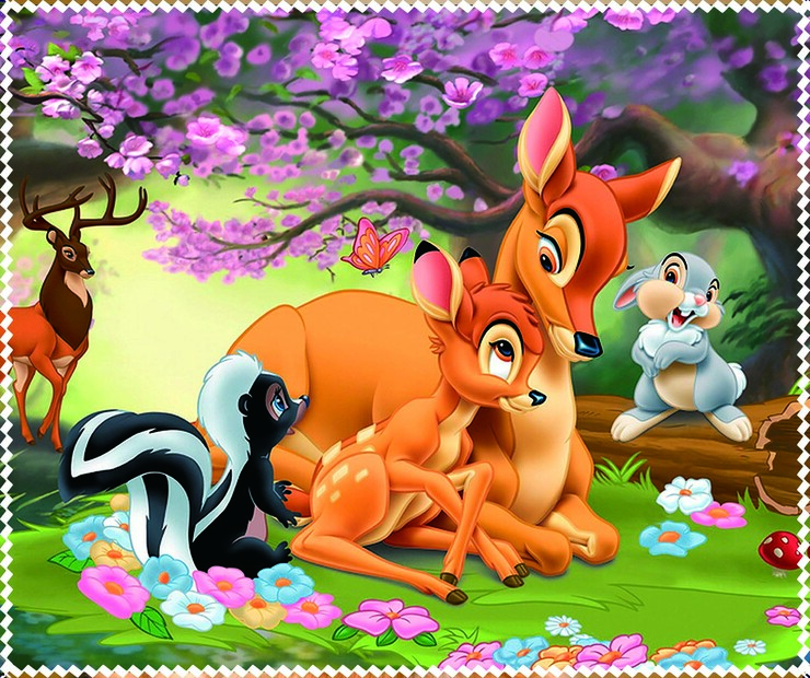 Салфетка с рисунком для протирки очков, материал микрофибра, в индивидуальной упаковке ОЛЕНЕНОК БЕМБИ 1, 17,5 *14,5 см