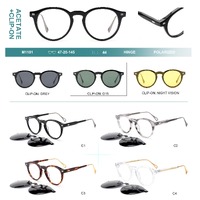 Plastic acetate frame + polarized clip-on Big City M1101S