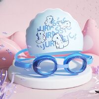 Очки для плавания детские (3-12 лет) водонепроницаемые с защитой от запотевания, комплект с шапочкой, 503-YU