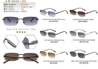 Солнцезащитные поляризационные металлические безободковые очки с флексом Leke L31913PC