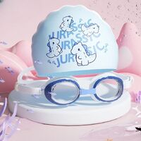 Очки для плавания детские (3-12 лет) водонепроницаемые с защитой от запотевания, комплект с шапочкой, 503-YU