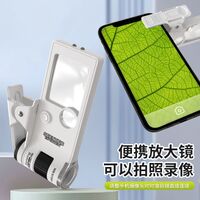 Лупа портативная карманная с подсветкой и УФ-светом 5803, размер: 37*30 мм, увеличение: 3X, 10X, 80X