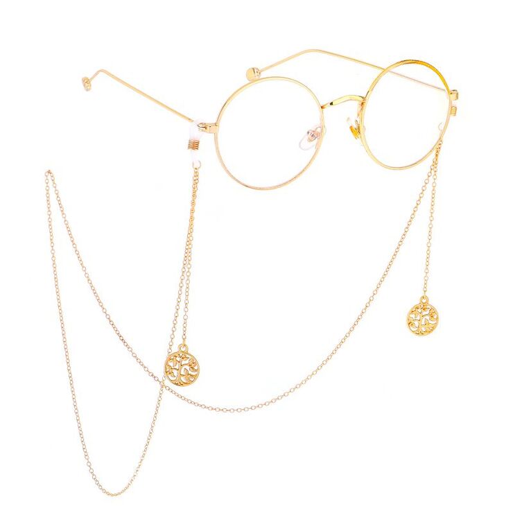 Металлическая нескользящая цепочка, с подвеской в форме древа жизни, для очков и масок GL472