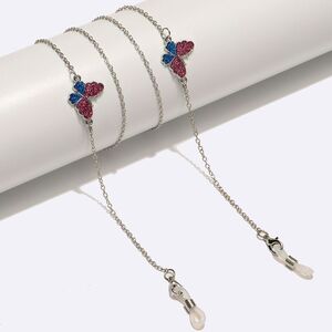 Gold-colored metal non-slip chain, with butterfly, for glasses and masks GL1580