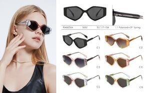 Polarized plastic sunglasses with spring hinges Rianova R5002