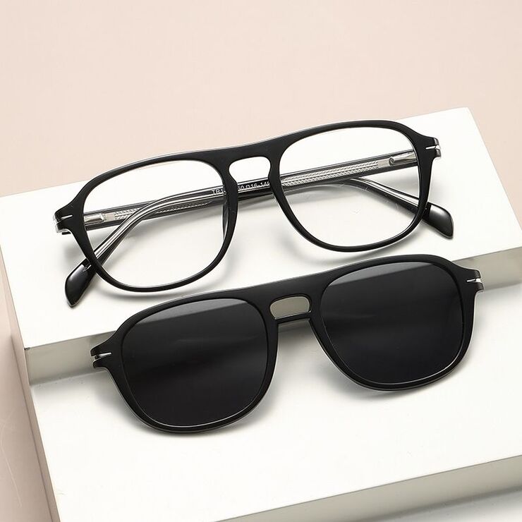 Оправа пластиковая TR90 с флексом + комплект из 5 поляризационных солнцезащитных насадок (клипон) на магните El Dorado EL1205