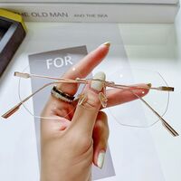 Очки металлические безрамочные с защитой от синего света 9722-GT