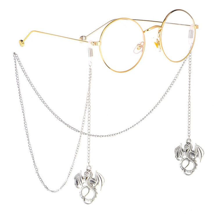 Металлическая нескользящая цепочка, с подвеской в виде летающего дракона, для очков и масок GL212